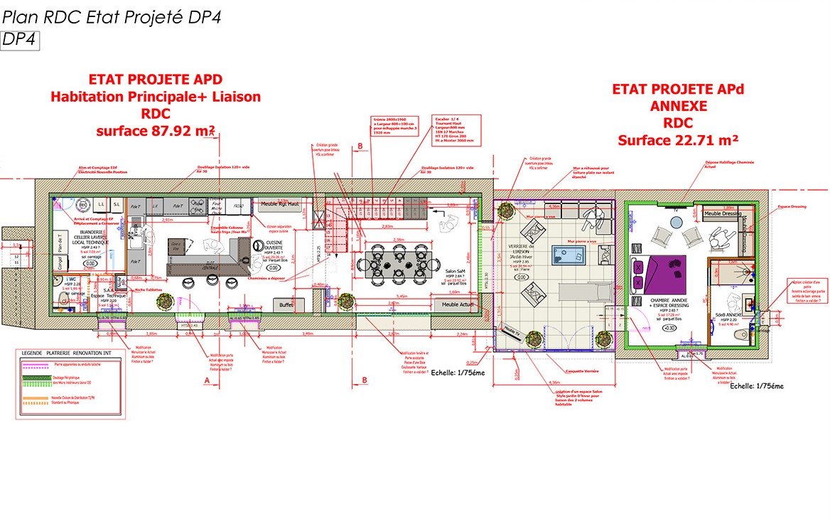 Plan de Rénovation Complète et Aménagement Intérieur de Longère